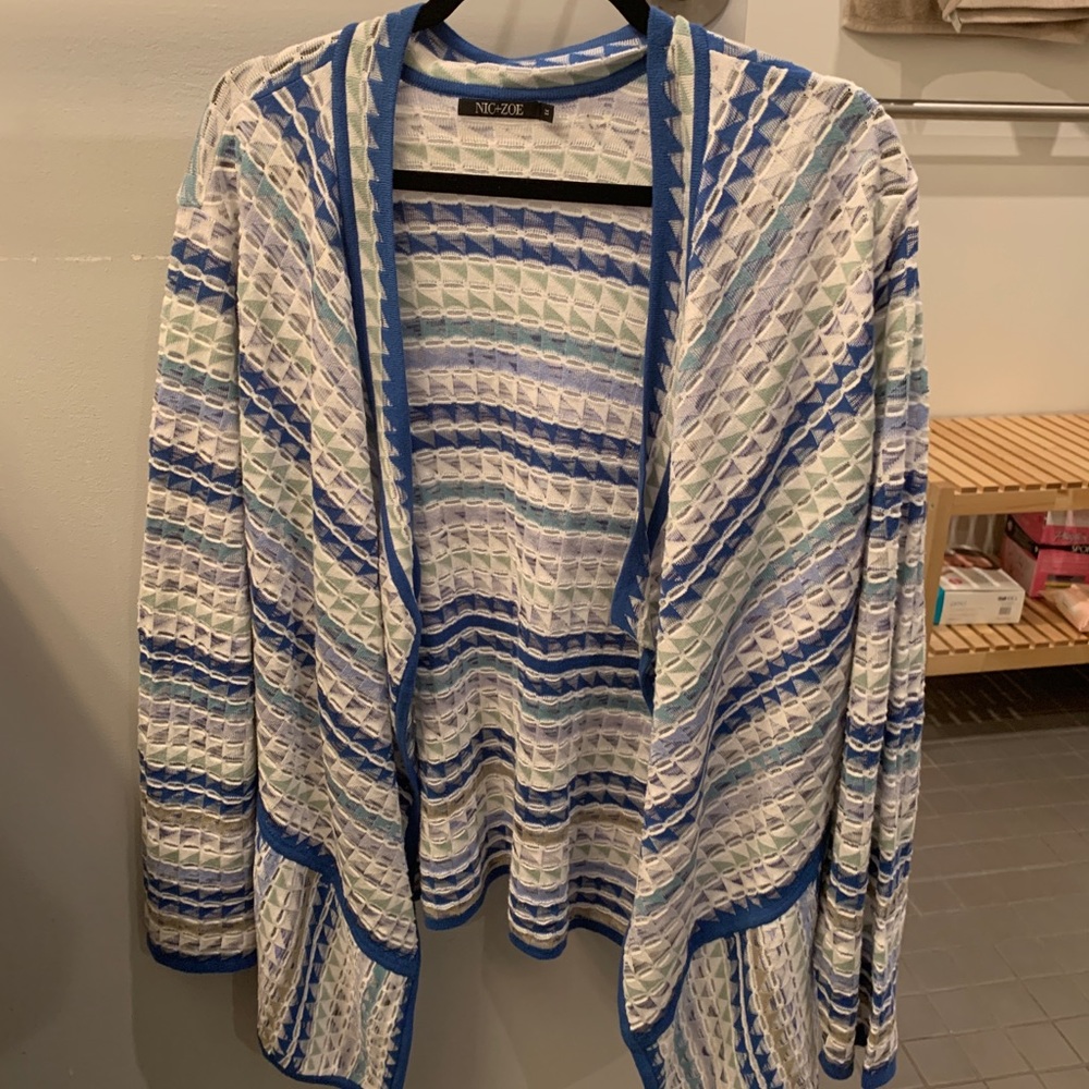 NWT Nic+Zoe Prism Stitch Drape Front Cardigan